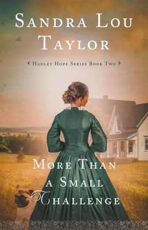 woman in green dress and pug looking into the distance